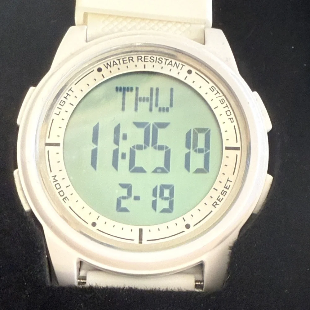 White Digital Sports Watch Water Resistant Stopwatch AW02